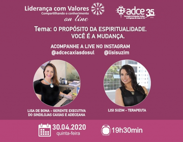 Propósito da espiritualidade <br>é tema de live da ADCE